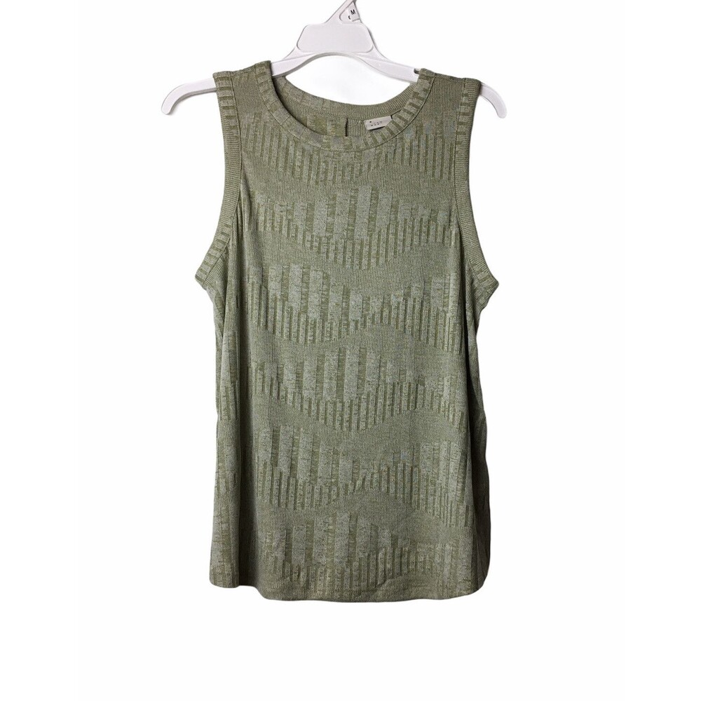 A New Day Tank Top Size M Women's Green Olive Sleeveless Casual Shirt Ribbed